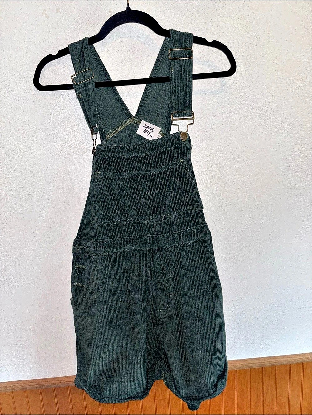 Princess Polly Kacey Corduroy Short Overalls Green size 6